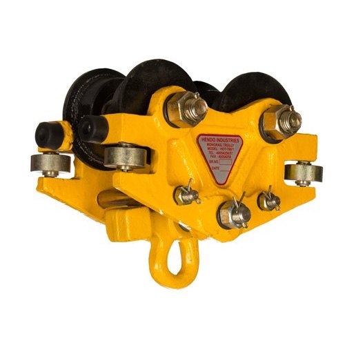 Yellow Mild Steel Push Beam Trolley, Capacity: 1. Ton