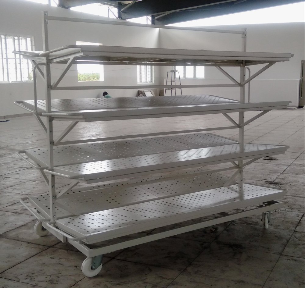 Steel WHITE FABRIC RELAX TROLLEY, Capacity: 1000KG