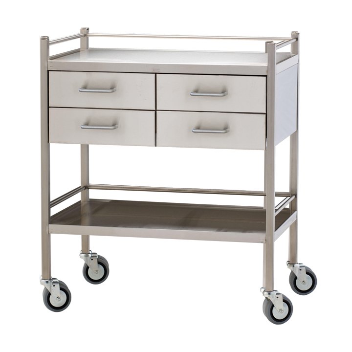 MS/SS Tables Trolleys Carts For Hospital Medical, 4