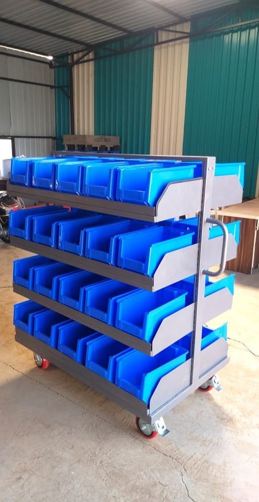 Alphalogic Blue, White Storage Bin Trolley