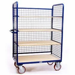 Mild Steel Storage Shelf Trolley, 4 Wheels