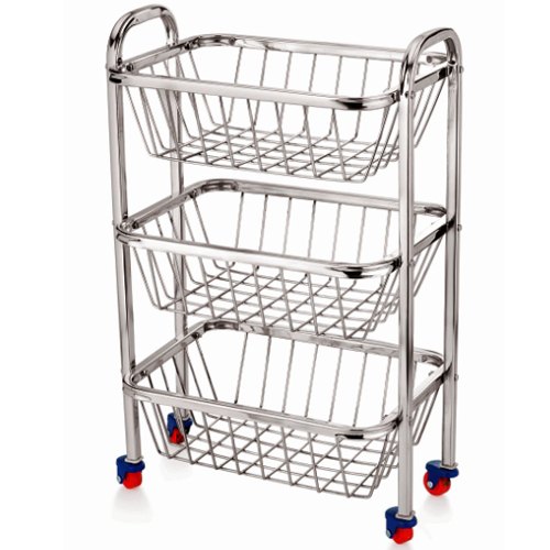 Stainless Steel 1.5-2 Feet SS Vegetable Trolley