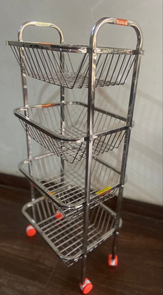 Silver Stainless Steel Frutti Vegetable And Food Trolley