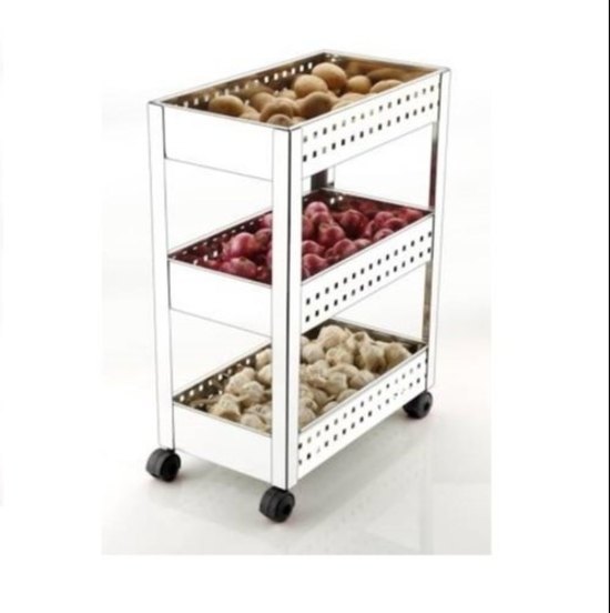 Toshiro SS Vegetable Storage Kitchen Trolley, Size/Dimension: 22 X 6 X 9 Inch, Load Capacity: 20 Kg