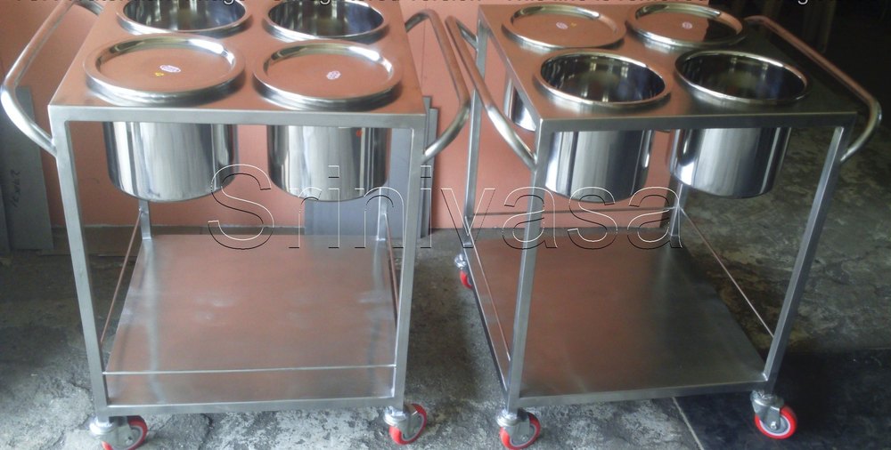 Stainless Steel Vessel Food Trolley