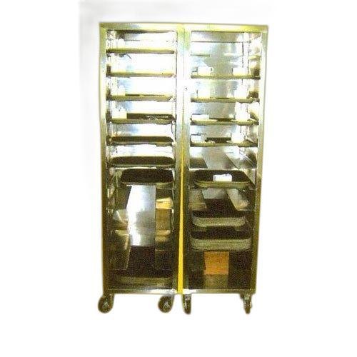 Stainless Steel Tray Rack Trolley, For Hotel