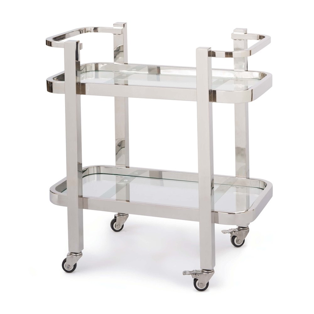 SILVER Stainless Steel Bar Cart