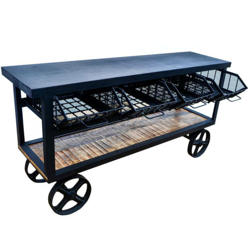 Iron Bar Serving Trolley, Dimension: 34x30x21 Inch