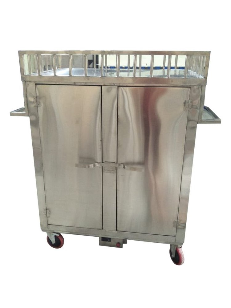 Silver Stainless Steel SS Hot Food Trolley, Size/Dimension: 24x18inch, Load Capacity: 10kg