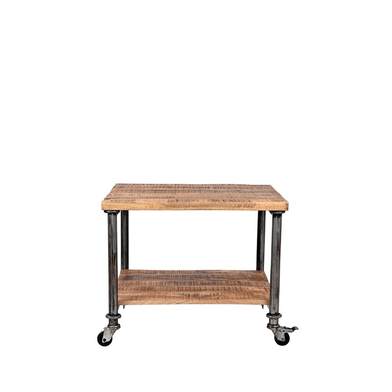 Wooden, Iron Rectangular Kitchen Wooden Trolley Table, Size: 60 X 60 X 45 Cm