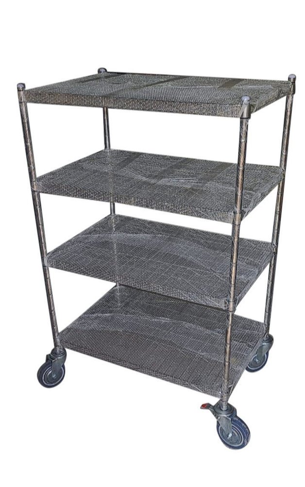 Stainless Steel Tray Rack Trolley, Size/Dimension: 900x600x1800 mm