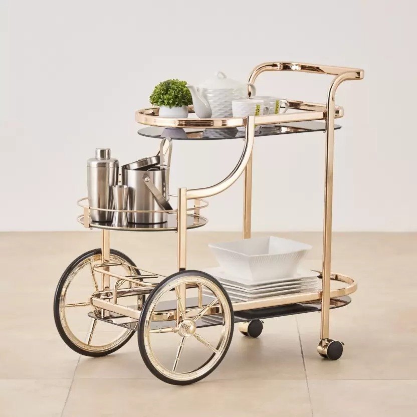 Stainless Steel Serving Trolley, Size/Dimension: Standard