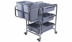 Silver Stainless Steel Restaurant Cart