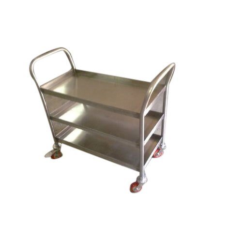 Pramukh Silver Stainless Steel Utility Trolley, Size: 30 X 30 X 30, Capacity: 10-20 Kg Per Layer