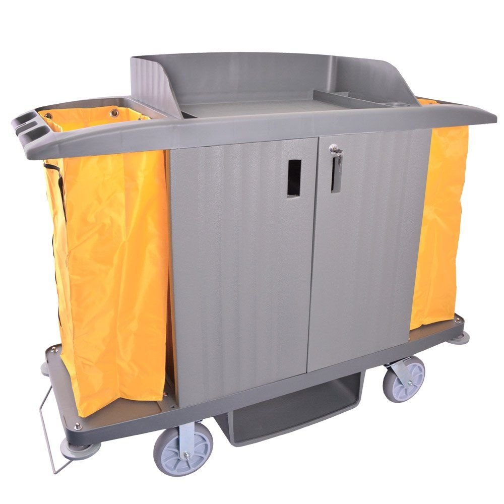 Ecoguard Grey, Yellow Plastic Maids Trolley, For Hotels, Bucket Capacity: 50 L