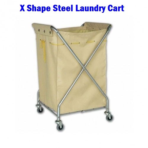 JC X Shape Steel Laundry Cart, For Industries