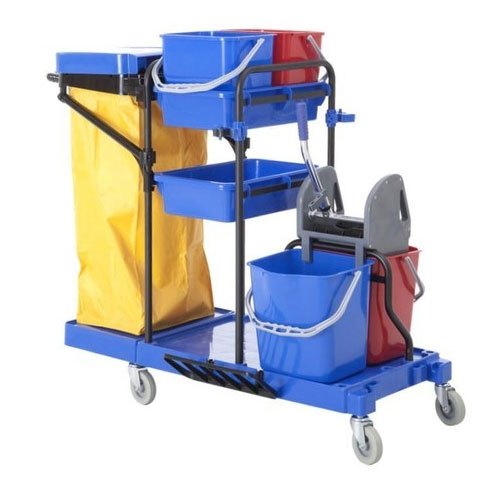 PROKLEEN Plastic Multifunction Janitor Cart, Bucket Capacity: 46 L