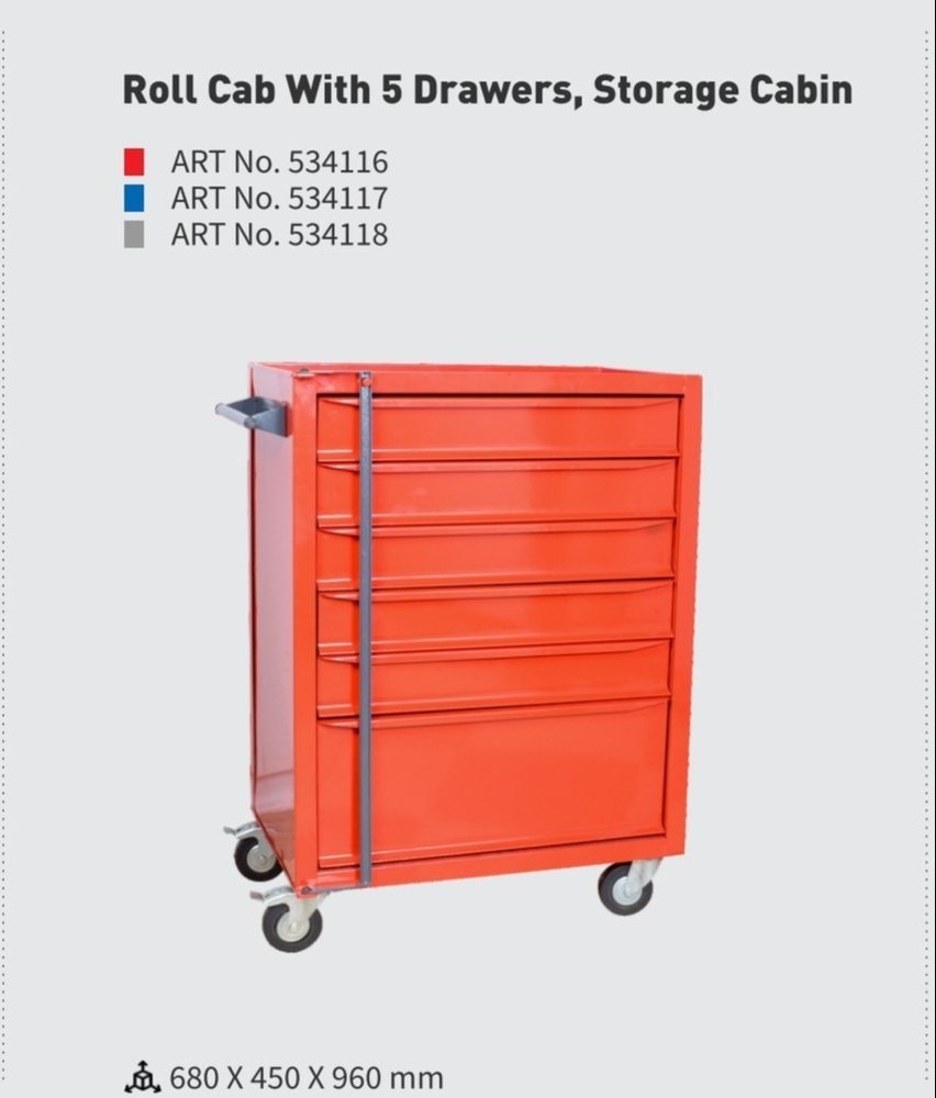 Red Mild Steel Automobile Tool Trolley, For Industrial