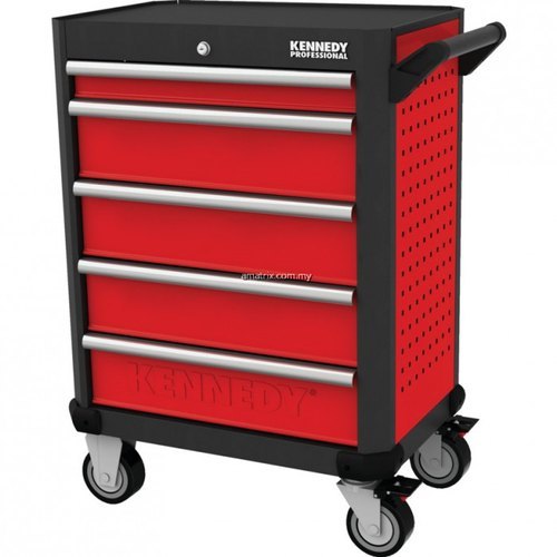 RED METAL Kennedy Roller Cabinets 5 Drawer, Caring Tools, Size: 690X460X890