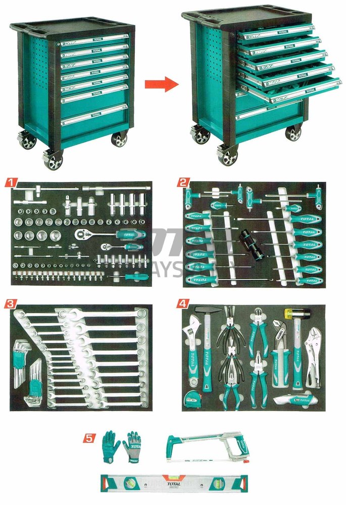 Stainless Steel 162 Pcs Tool Chest Set THPTCS71621 For Industrial, Packaging: Box