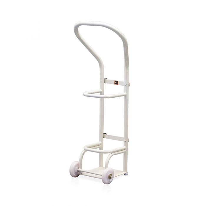 Aome Stainless Steel 115 Mm Cylinder Trolley, Load Capacity: One Oxygen and One LPG