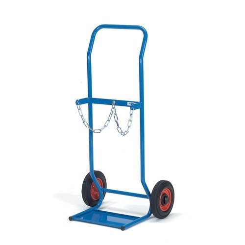 Blue Stainless Steel Double Gas Cylinder Trolley, For Hospital, Load Capacity: One Oxygen and One LPG