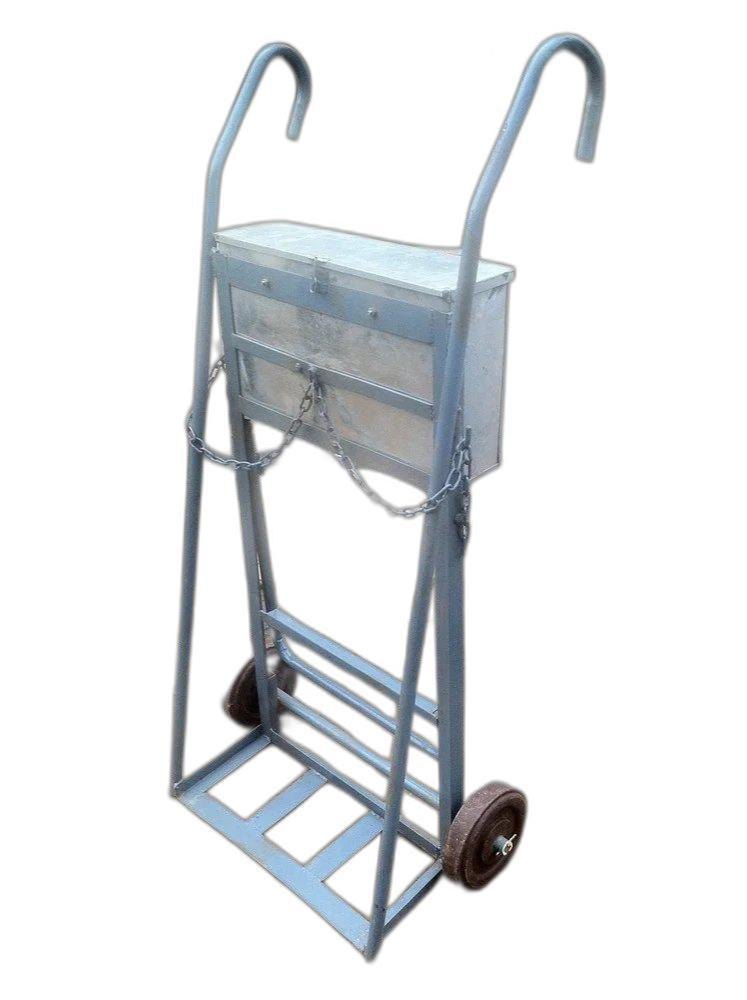 Blue Double Cylinder Trolley, For Industrial