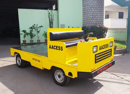 AACESS Mild Steel battery operated four wheeler platform truck, Model Name/Number: Aac 2