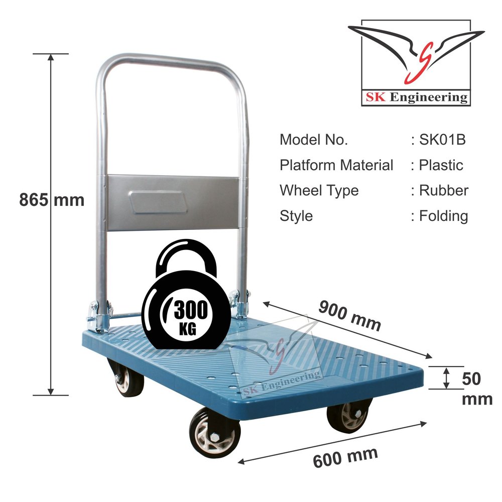 Heavy Duty Folding Platform Trolley 300kg Capacity, Capacity: 300 Kg