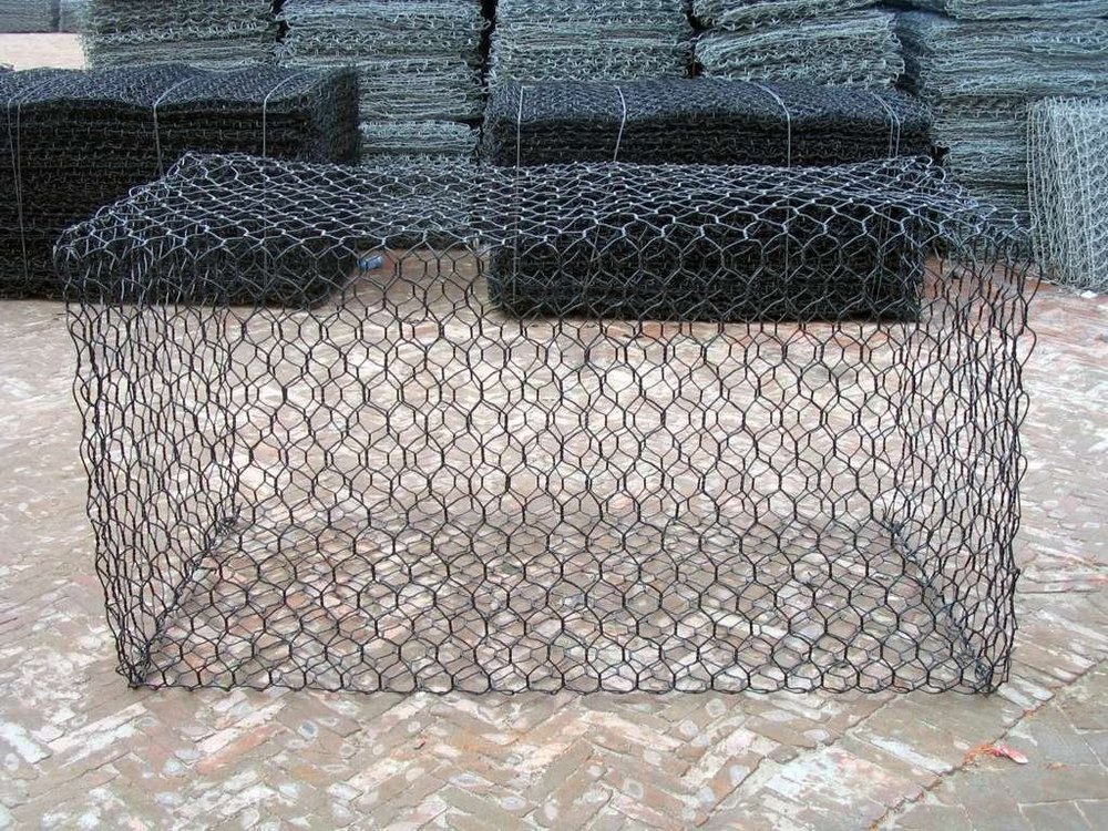 Galvanised Gabion, Material Grade: 90% Zn +10%al +PVC, Size: 1x1