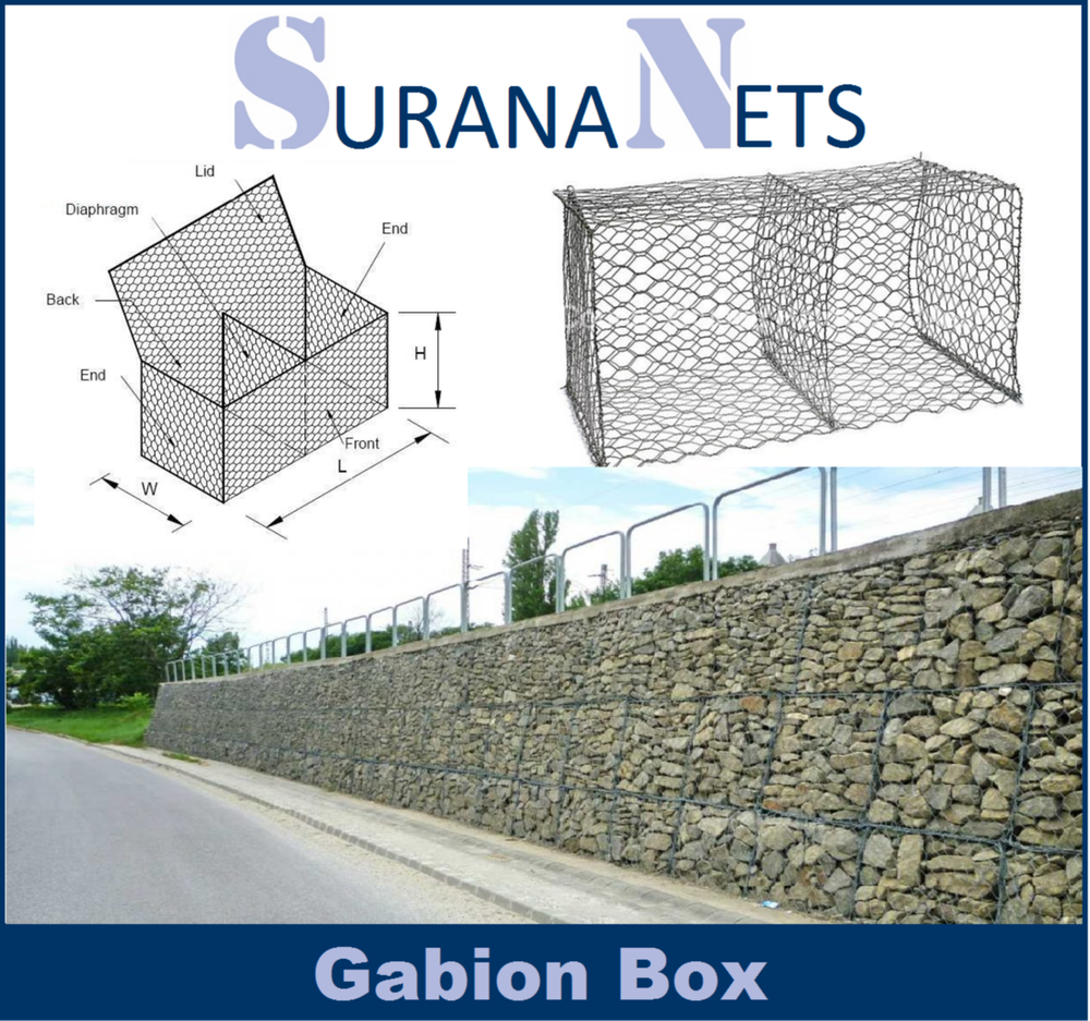 Mechanically Woven Gabion Box, For Industrial Use