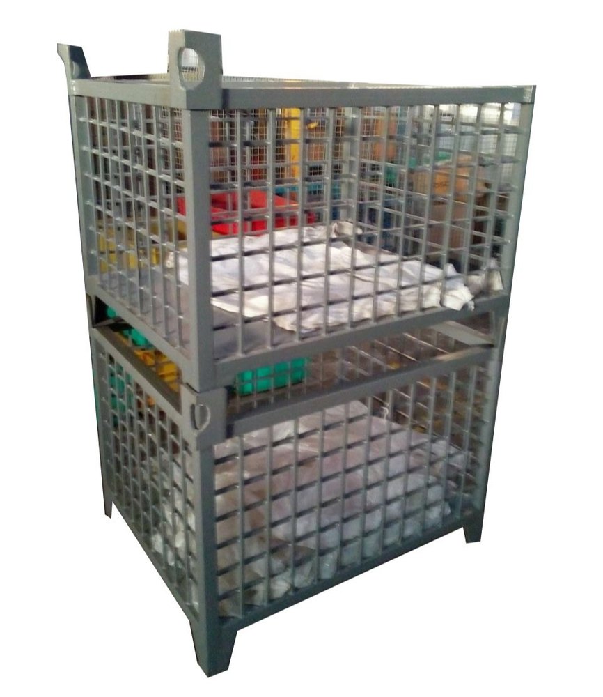 Aluminum Rectangular Metal Cages Wire Mesh Containers, Capacity: 500 Kg, Size: 3x4 Feet