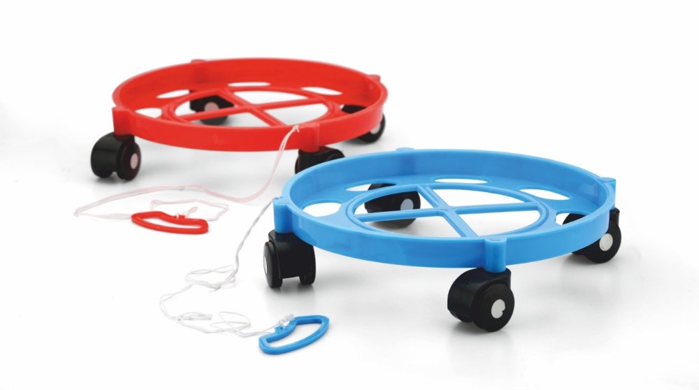 ABLE Multicolor Plastic Gas trolley round, For HOME, Load Capacity: One Oxygen and One LPG