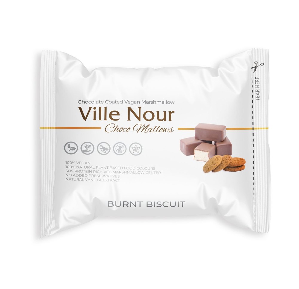 Chocolate Round Ville Nour Choco Mallows Burnt Biscuits, Packaging Type: Packet, Packaging Size: 15 G