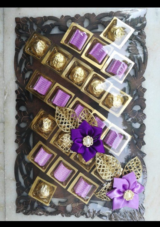 Golden And Brown Cardboard Assorted Chocolates Gift
