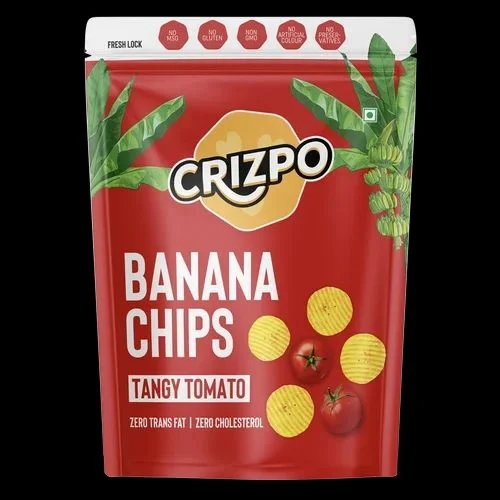 Crizpo Banana Chips - Tangy Tomato, 165g, Refined Oil, Packaging Type: Packet