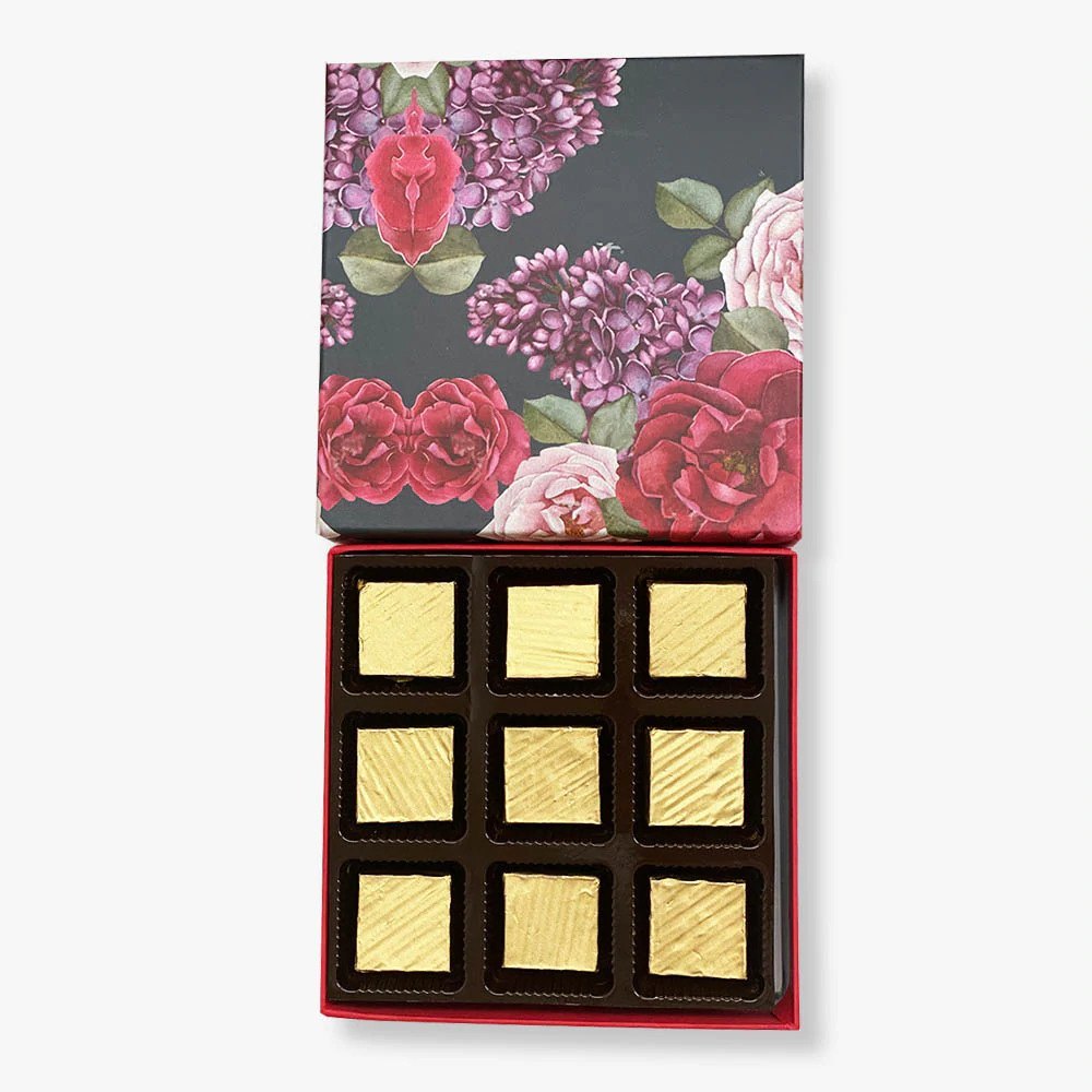 Chocolate philosophy Floral 9 Handcrafted Chocolates, For Gifting