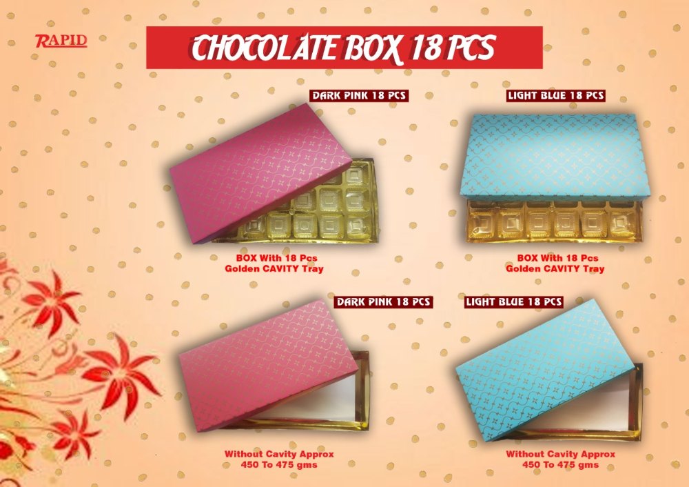 Rapid Printed Chocolate Box - 18 Pieces, Box Capacity: 1-5 Kg