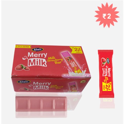 Allwin Rectangular Merry Milk Strawberry Chocolate Bar img