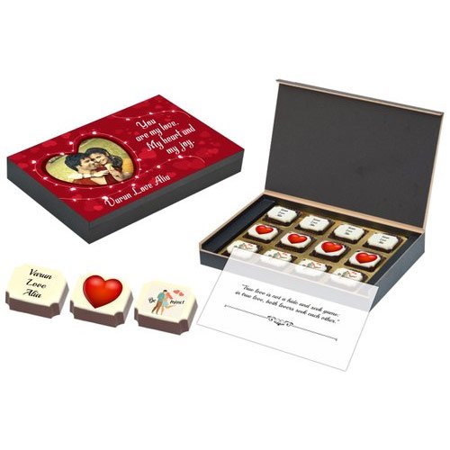 Rectangle Printed Personalized Valentine Day Chocolate, Capacity: 425 Gm