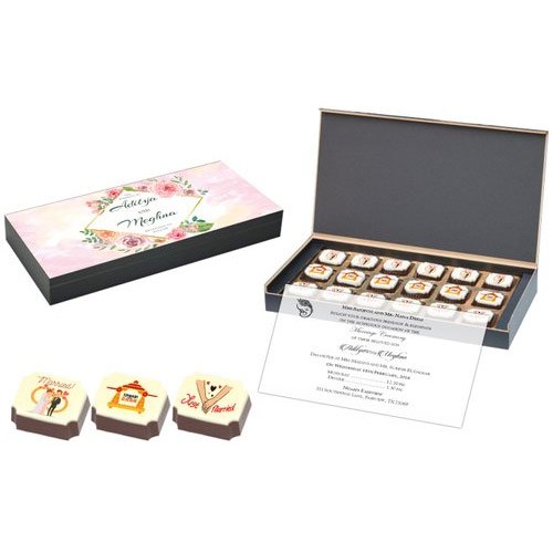 Chocomars Rectangle Wedding Invitation Chocolate, For Gifting Perpose, Box Capacity: 650 gm