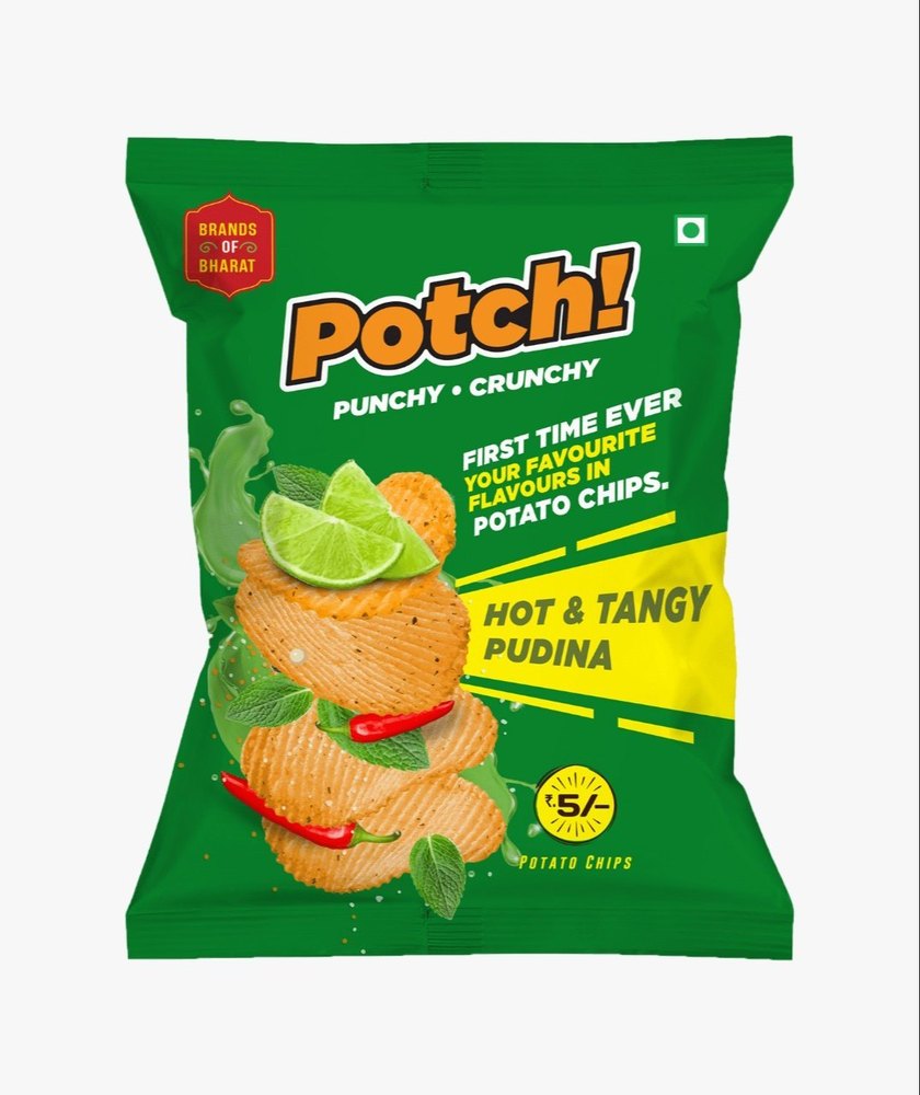 Fried Potch Hot & Tangy Pudina Potato Chips 11gm img