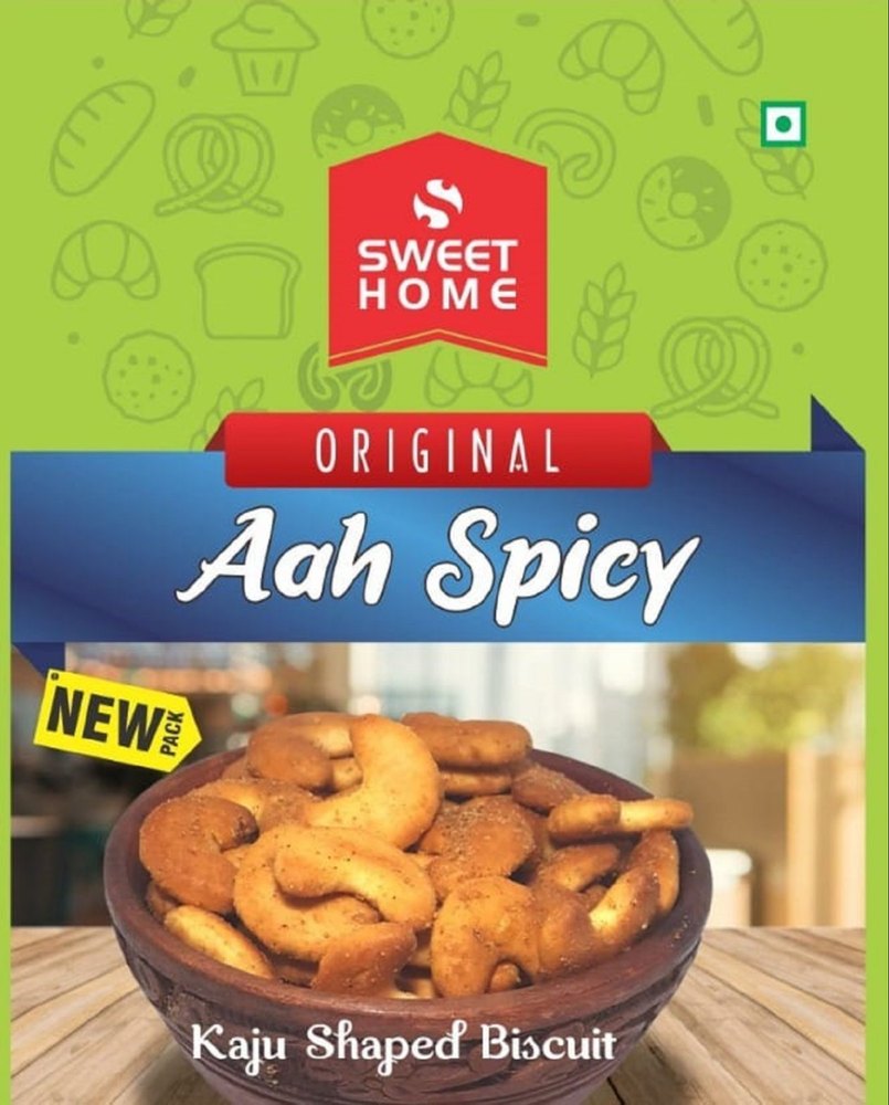 Sweet Home Aah Spicy Kaju Saped Biscuits, Packaging Size: 50gram, Packaging Type: Packet img