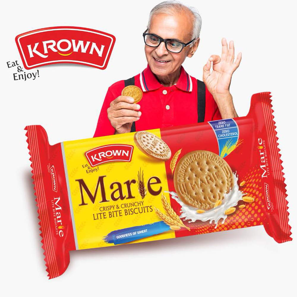 Baked Biscuits Krown Marie Crust And Crunch Lite Bite Biscuit, Packaging Type: Pouch img