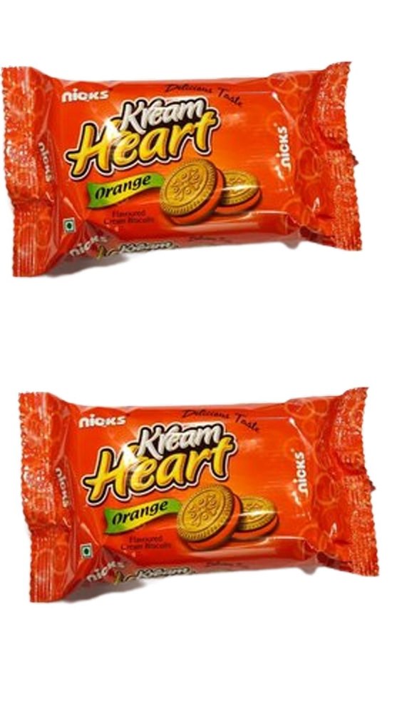 Nicks Cream Heart Orange Biscuit