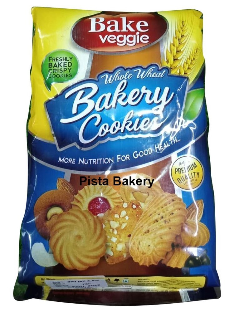 Bake Veggie Eggless Pista Bakery Cookies, Packaging Size: 350gm img