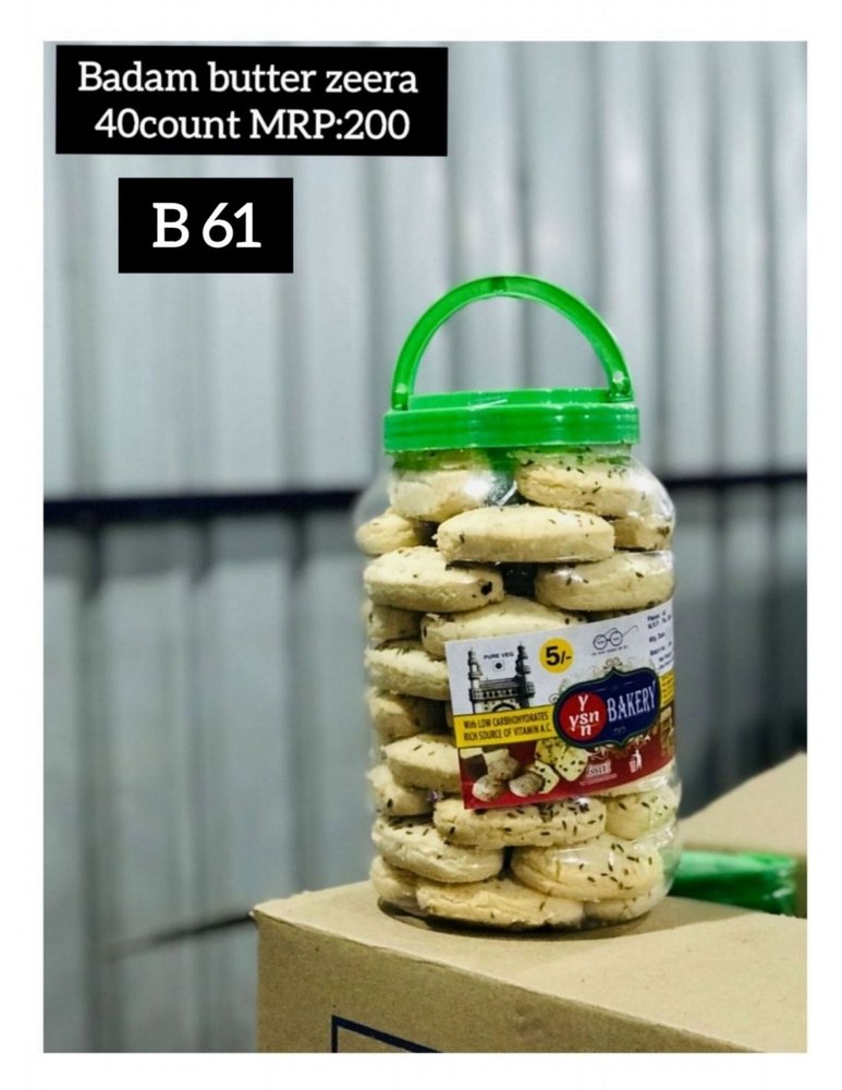 Soft Badam Butter Jeera Biscuit, Packaging Type: Jar