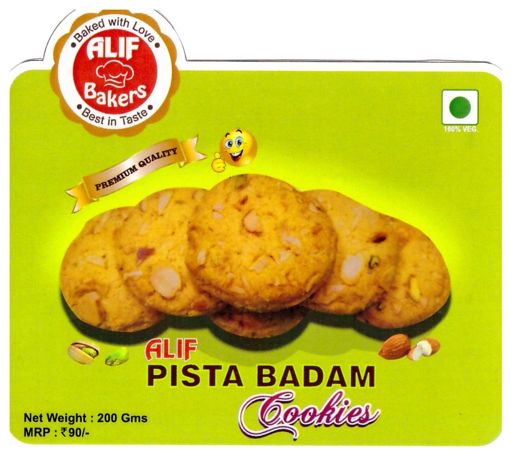 Cookies, bicuits Alif Bakers Pista Badam Cookies