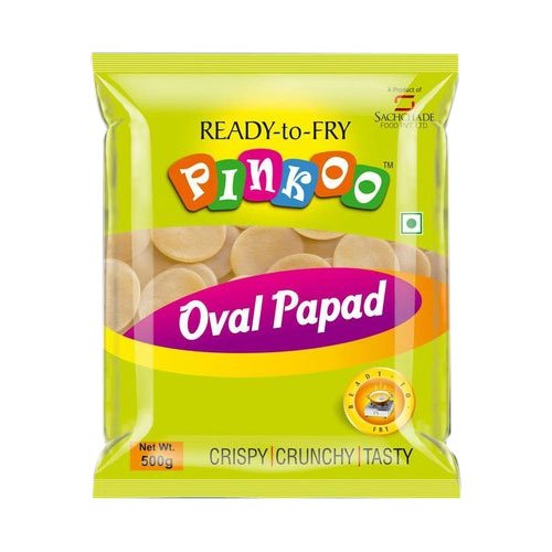 Pinkoo 500 Oval Papad Ready To Fry Pani Puri, Packaging Type: Packet