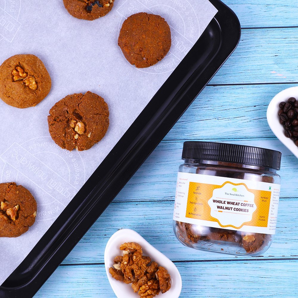 Airtight Containers Whole Wheat Coffee Walnut Cookies